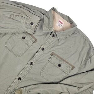 Levis Mens XXXL Shacket Sherpa Lined Corduroy Shirt Jacket Olive Green 3XL *Read